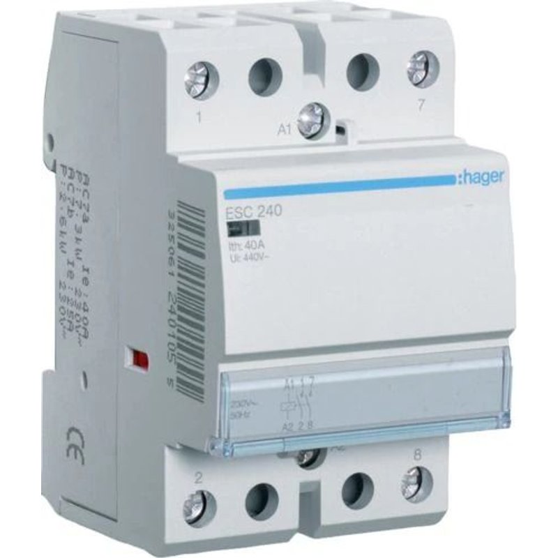 Contacteur 40A, 2F, 230V Hager ESC240