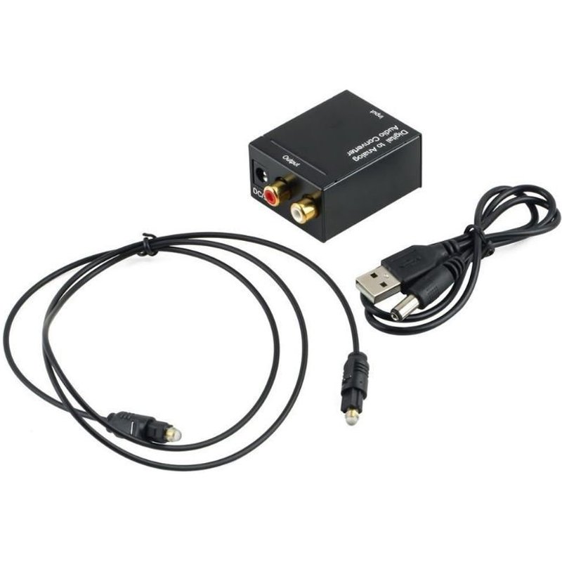 Convertisseur analogique, décodeur optique numérique Audio stéréo SPDIF Toslink, adaptateur de Signal Coaxial à analogique, Jack DAC, amplificateur 2 x RCA
