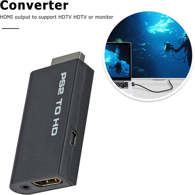 Convertisseur Audio-vidéo pour Console de jeu PS2 vers HDMI, 480I/P @ 60HZ/576I, adaptateur HDTV PS2 vers HDMI