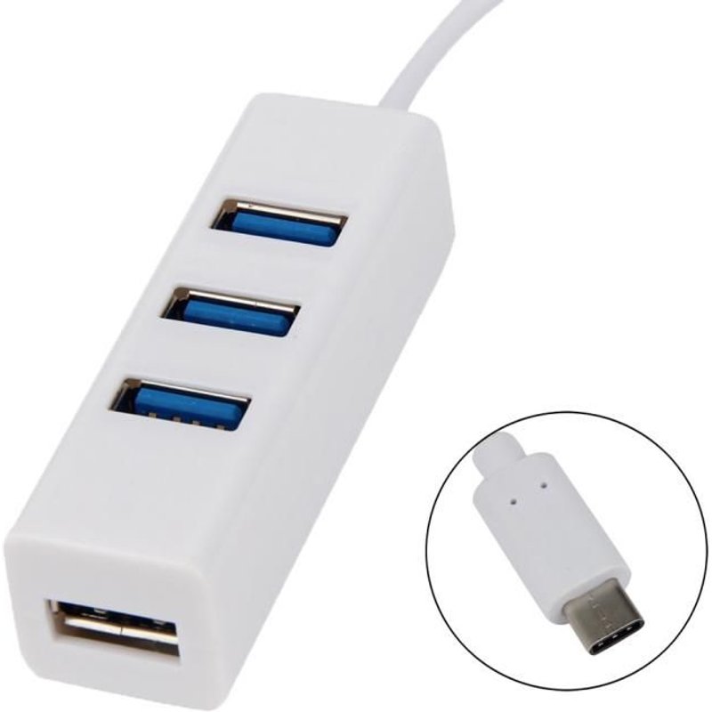 Hub USB 3.0 de Type C à 4 ports, adaptateur 3.1 à 4 ports, Slim Design, blanc, pour ordinateur PC, Apple Macbook, livraison directe