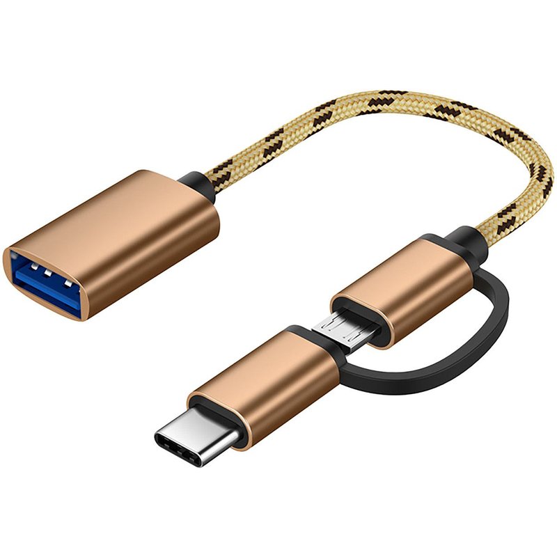 Adaptateur Usb type-c et Micro Usb 3.0 2 en 1 OTG, connecteurs de câble Audio pour appareils intelligents