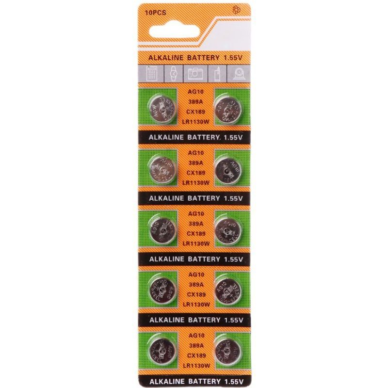 Piles boutons pour montres, 10 pièces, AG10 1.5V, SR54 389 189 LR1130 SR1130, télécommande de jouets