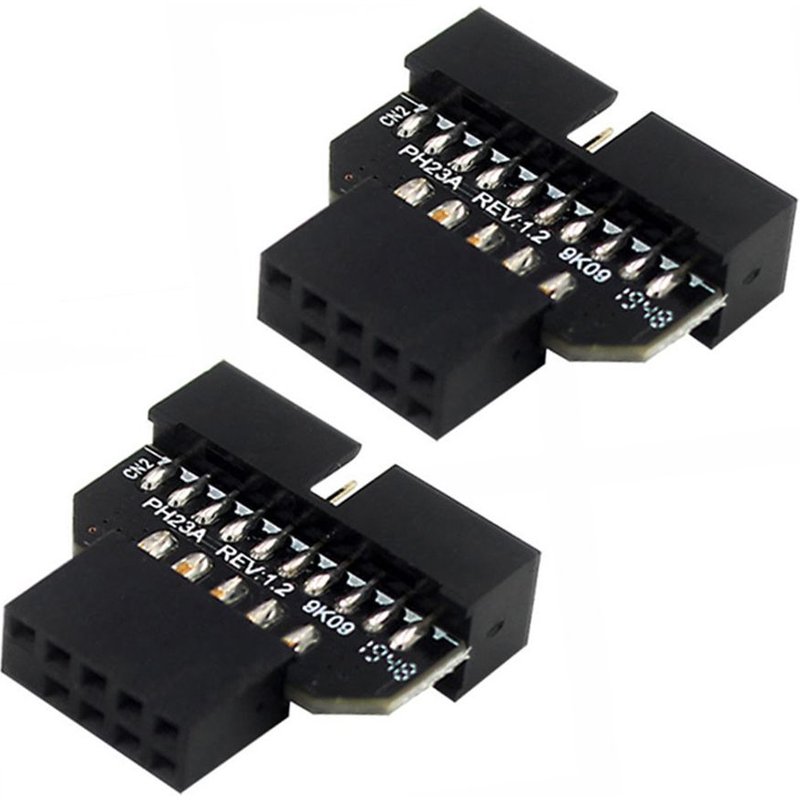 Adaptateur de Conversion USB 3.0 19/20 broches vers USB 2.0 9 broches, 2 pièces, carte mère, panneau avant, connecteur enfichable, accessoires d'ordinateur