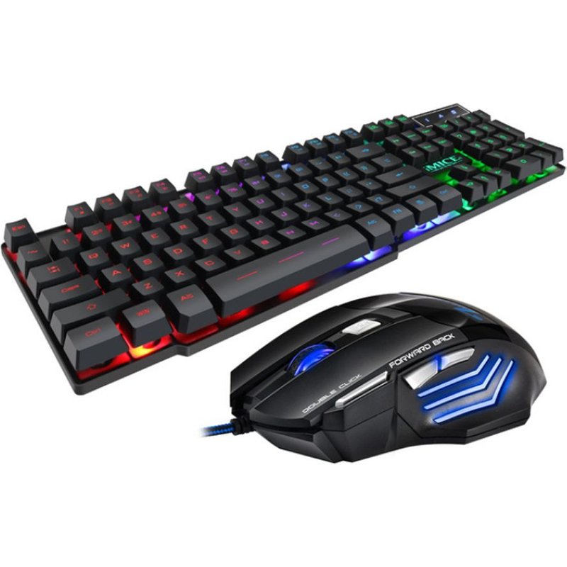 Kit de clavier et souris de jeu filaire USB, 104 touches, mécaniques, DPI réglables, 7 touches, accessoires d'ordinateur