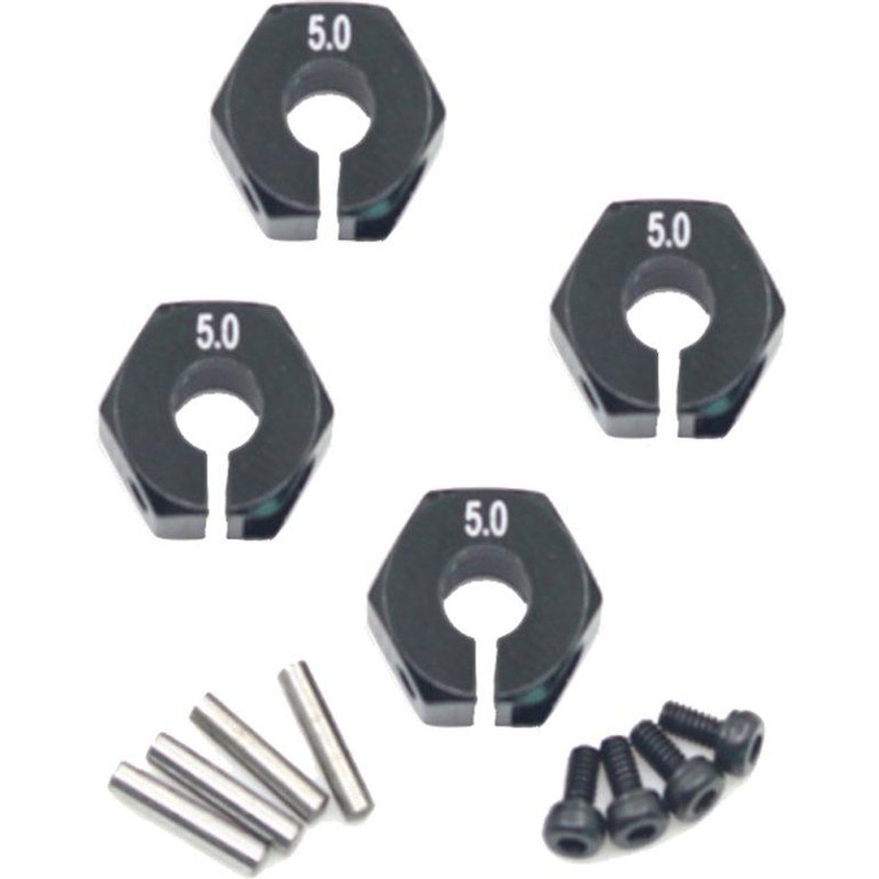 Roue En Aluminium De 5mm D'Épaisseur 12mm, 4 Pièces/Lot, Écrou Hexagonal Avec Broches, Moyeux D'Entraînement 102042, Pièces De Mise À Niveau Pour Voiture 4wd Rc Himoto