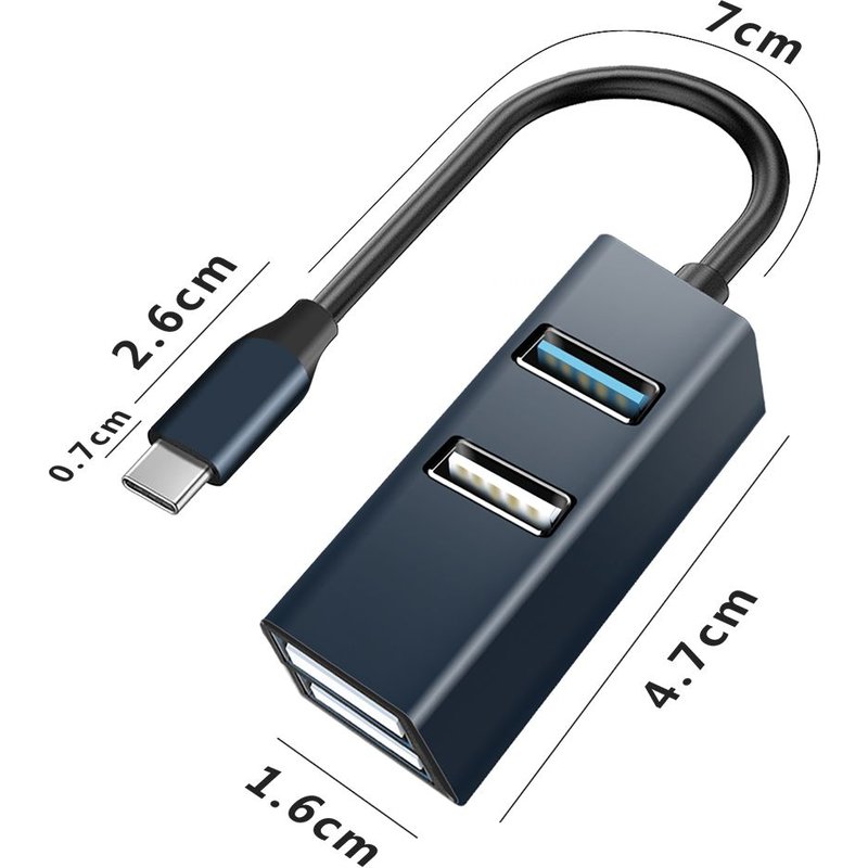 Adaptateur de répartiteur Multi 4 ports USB C HUB 3.0 Type C OTG, accessoires d'ordinateur, adaptateur pour disque dur d'extension