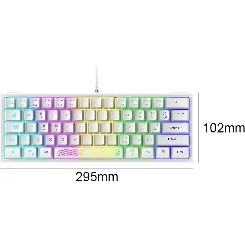 Clavier filaire USB mécanique de jeu rétroéclairé, 62 touches, ergonomique, rvb, pour PC, ordinateur portable, bureau