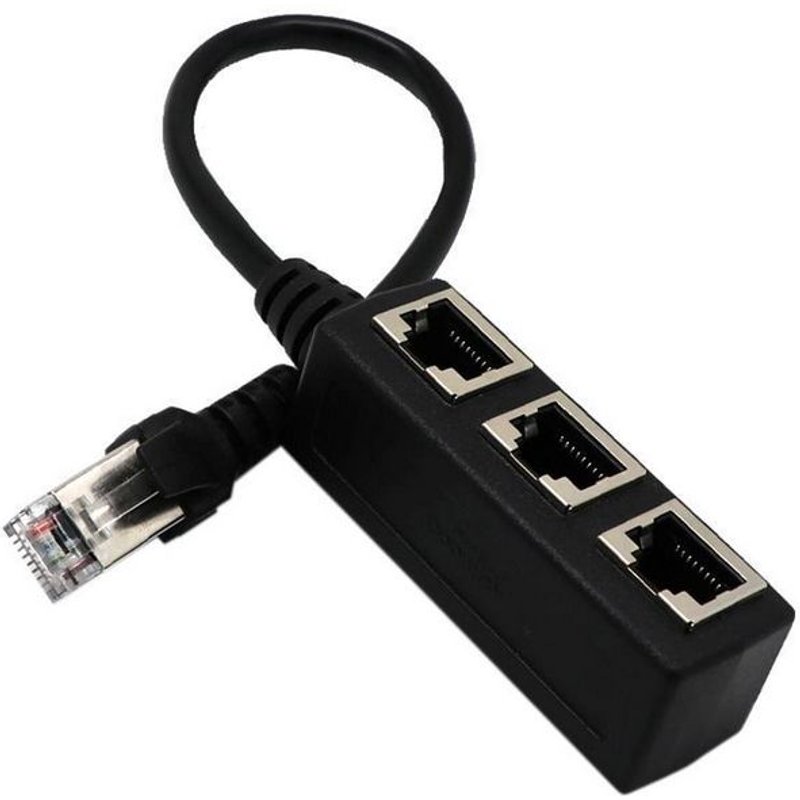 Répartiteur de prise RJ45, 1 à 3 prises LAN Ethernet, adaptateur de connecteur d'extension Mayitr
