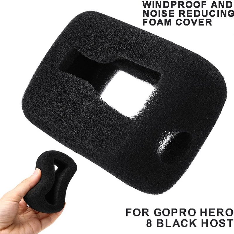étui pare-vent en mousse pour GoPro Hero 8, housse anti-vent, anti-bruit, pour caméra noire, 1 pièce
