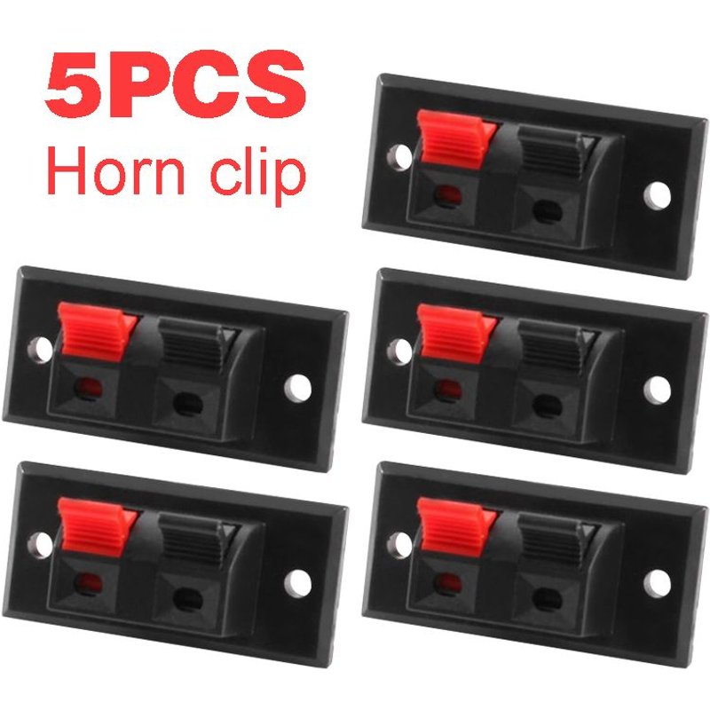 Connecteur de haut-parleur Audio à 2 Positions, 5 pièces/paquet, bornes à 2 broches, Jack, conception de charge à ressort, bornes de panneau