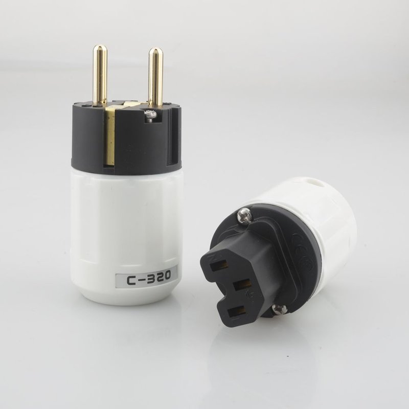 Audiocrast HI-End 24K poz?acane Schuko wtyczka zasilania wtyczka europejska Adapter Schuko typ dla niemiec, francji, europy, rosji