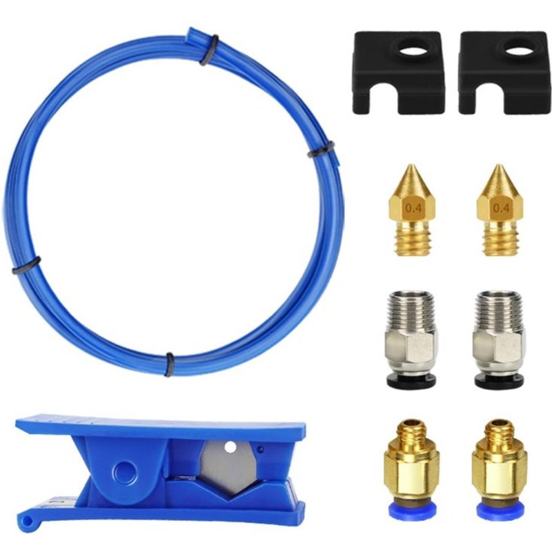 Outils de nettoyage pour imprimante 3D, avec connecteurs pneumatiques, buse en laiton, Tube PTFE B85B, 10 pièces