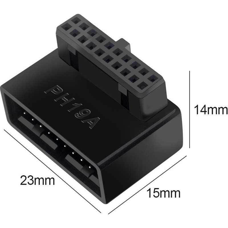 Convertisseur enfichable USB 3.0 19P 20P à 90 degrés, connecteur de carte mère pour ordinateur de bureau, haute vitesse, adaptateur d'en-tête