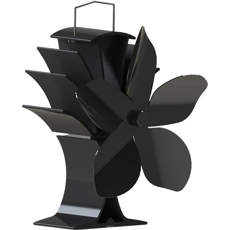 Ventilateur de poêle pour une meilleure répartition de la chaleur 5 pales Noir
