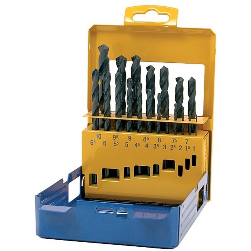 Coffret métal de 19 forets à métaux HSS PRO tailles meules - Ø 1 à 10 mm par 1/2 mm