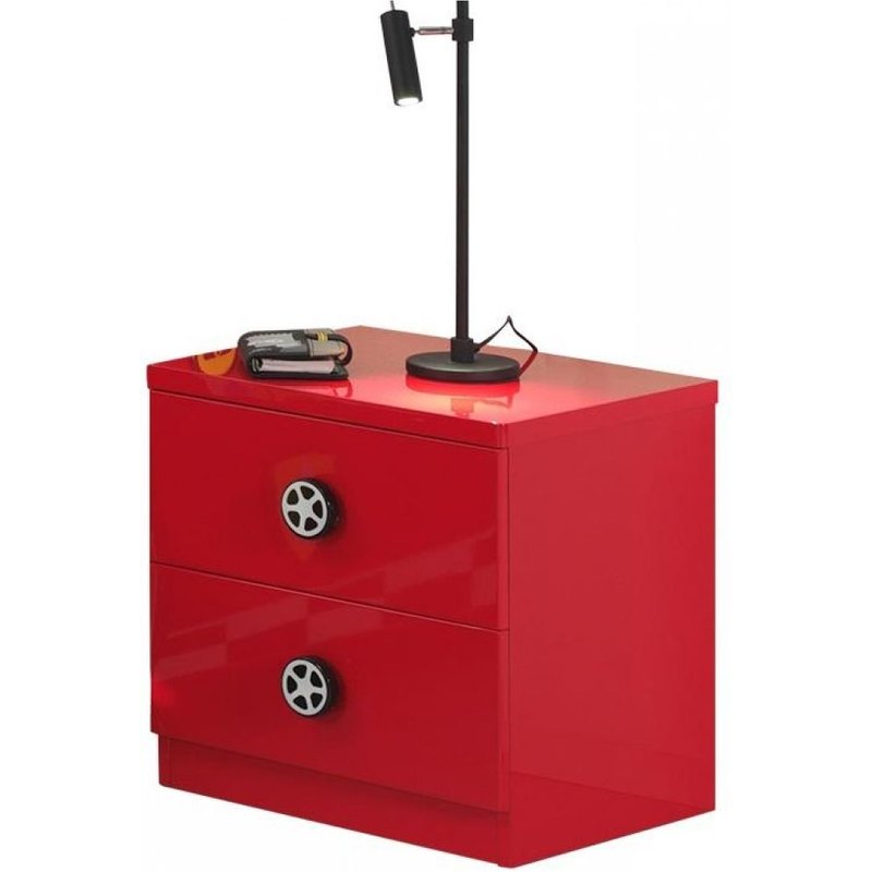 Vipack Monza Table De Chevet Rouge