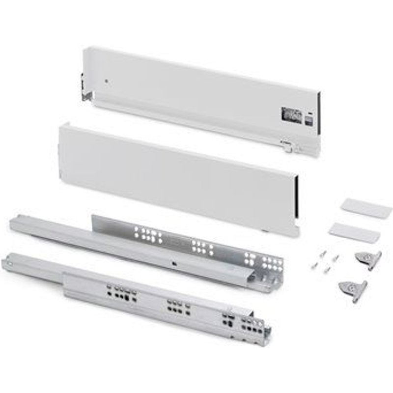 Tiroir en kit - côtés métal 131 mm - 40 kg - L 350 mm - blanc - Vertex EMUCA