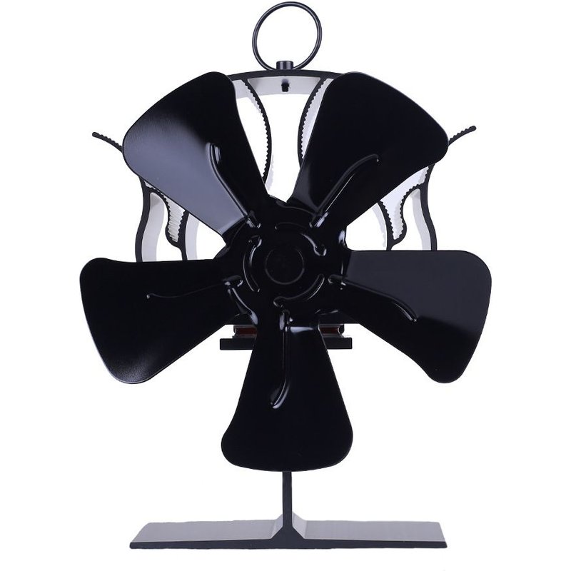 Ventilateur de poêle pour une meilleure répartition de la chaleur 5 pales Le noir