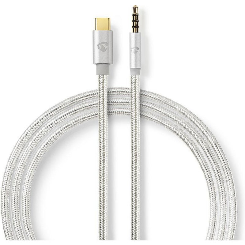 Câble Adaptateur USB-C pour Casque d'écoute USB-C Mâle vers 3,5 mm Mâle 1,00 m Aluminium