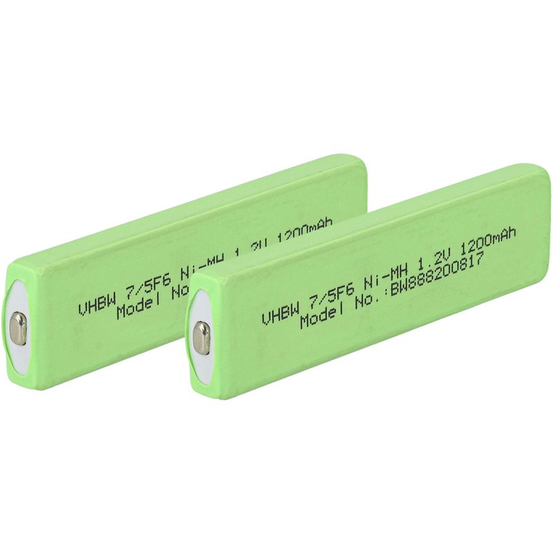 vhbw 2x Cellules de batterie remplacement pour Streamsonic NM-14P pour lecteur portable de DVD (1100mAh, 1,2V, NiMH)
