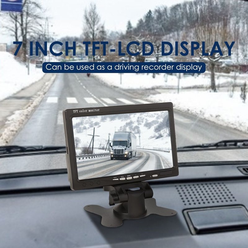 Moniteur de voiture avec écran LCD TFT de 7 pouces, entrée vidéo bidirectionnelle, moniteur PAL/NTSC pour rétroviseur de voiture, caméra de sécurité à domicile