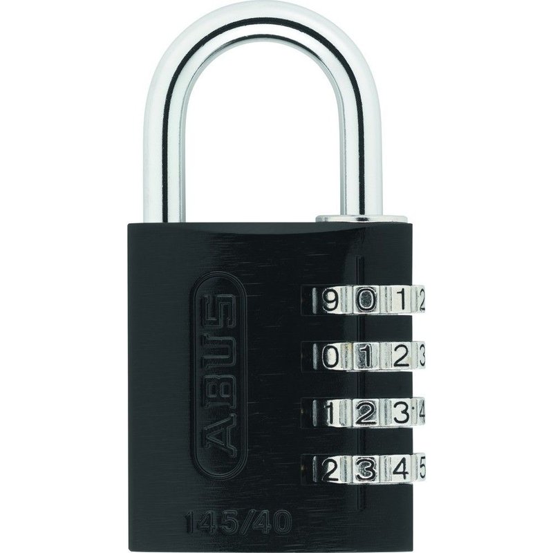Cadenas Ă code - en aluminium - 3 molettes - 40 mm - Noir - 145 ABUS