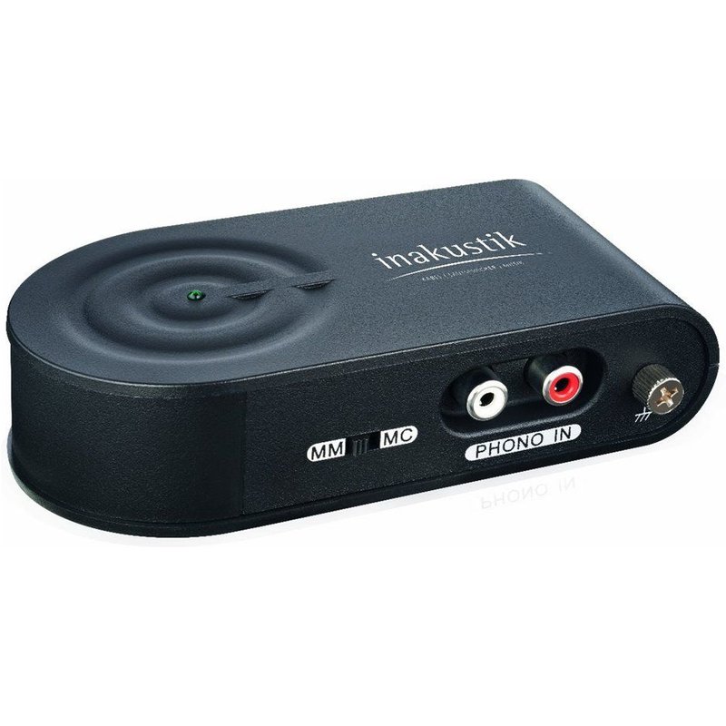 Inakustik IN00415004 Préampli Phono USB + Câble Audio stéréo vers 2 RCA Jack 3,5 mm Noir