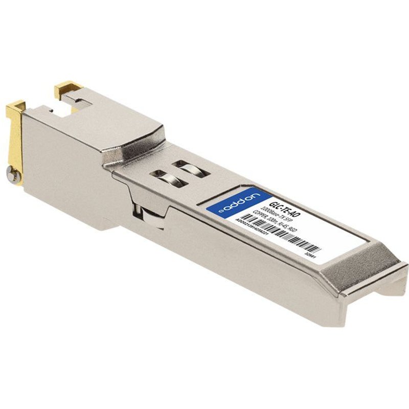 AddOn Cisco GLC-TE Compatible SFP Transceiver - Module transmetteur SFP (mini-GBIC) - 1GbE - 1000Base-T - RJ-45 - jusqu'à 100 m - pour Cisco Catalyst ESS9300; Integrated Services Router 11XX;...