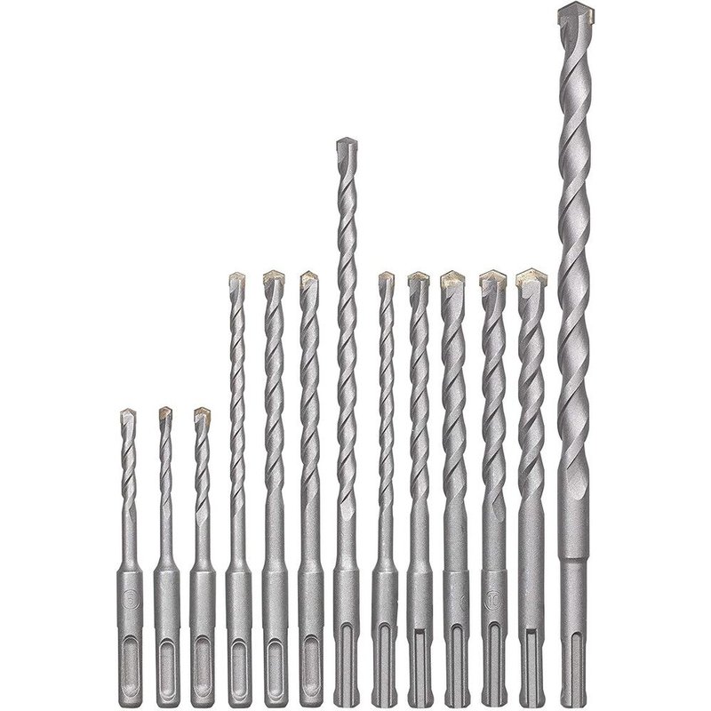 Set de 12 forêts pour marteau perforateur SDS-PLUS Drill