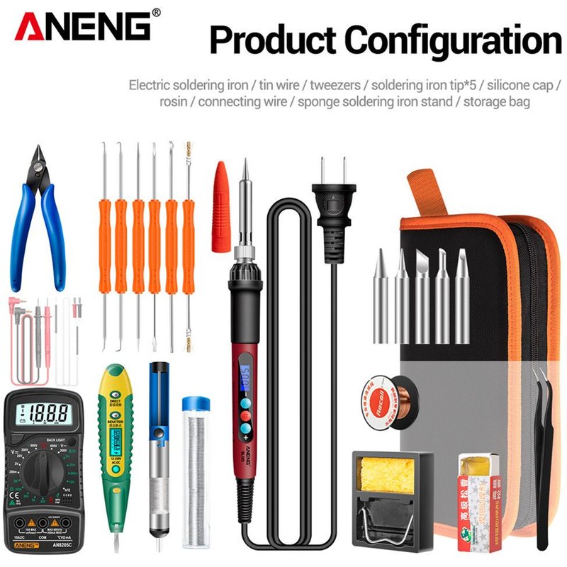 Fer à souder à température réglable avec affichage numérique, outil de soudage électrique, chauffage céramique de haute qualité, 60W