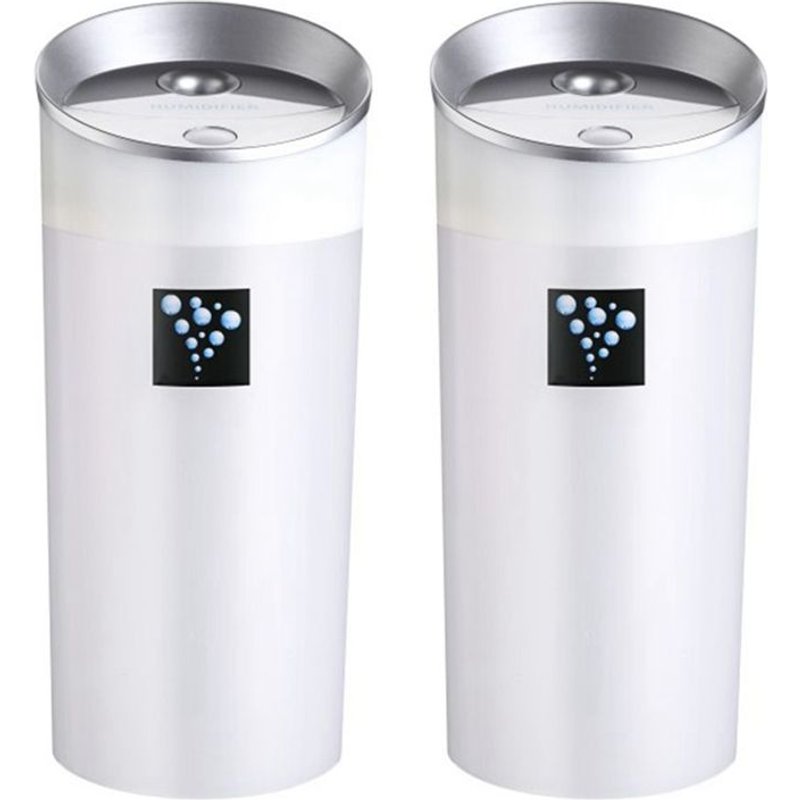 Humidificateur ultrasonique USB blanc 2x300ML, Mini diffuseur d'huile essentielle et d'arôme pour voiture, machine de brume d'aromathérapie