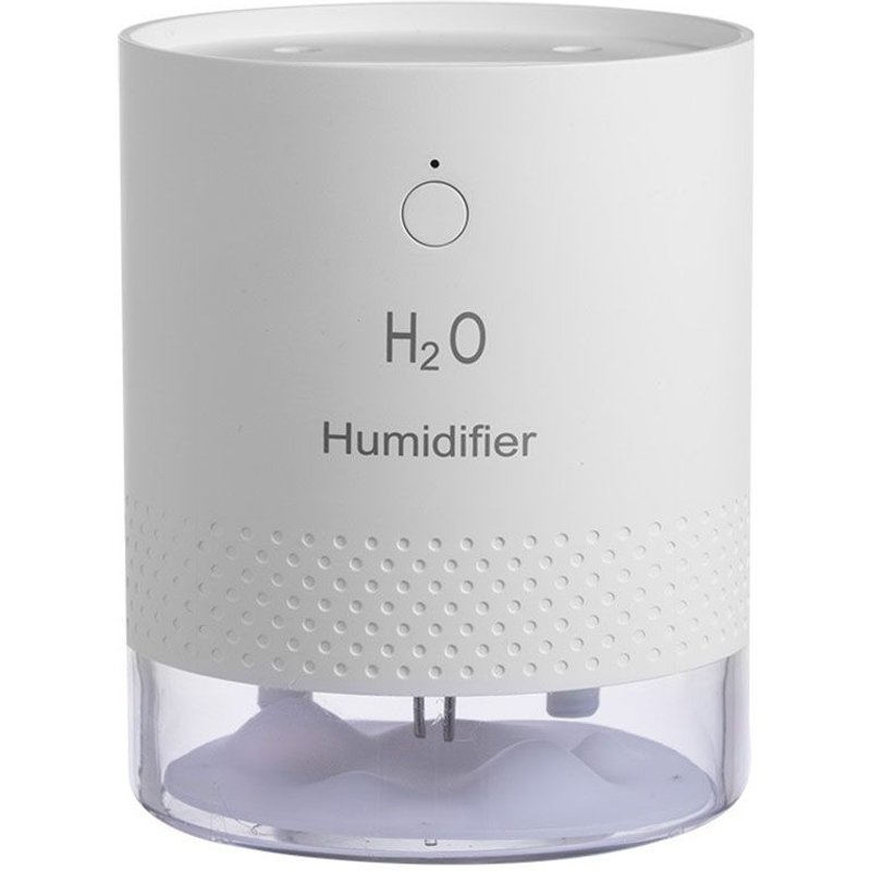 Humidificateur à double buse de 650Ml, Rechargeable par Usb, lampe colorée, purification et hydratation du bureau et de la maison, blanc