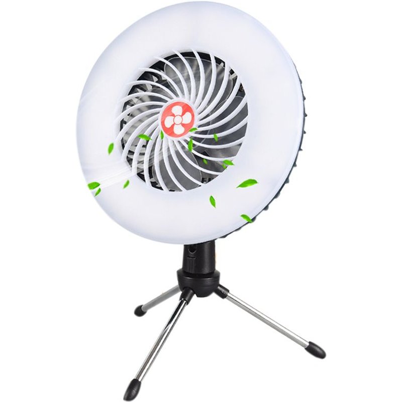 Lanterne de Camping avec ventilateur, lampe de poche LED Rechargeable, fonction Power Bank (avec support)