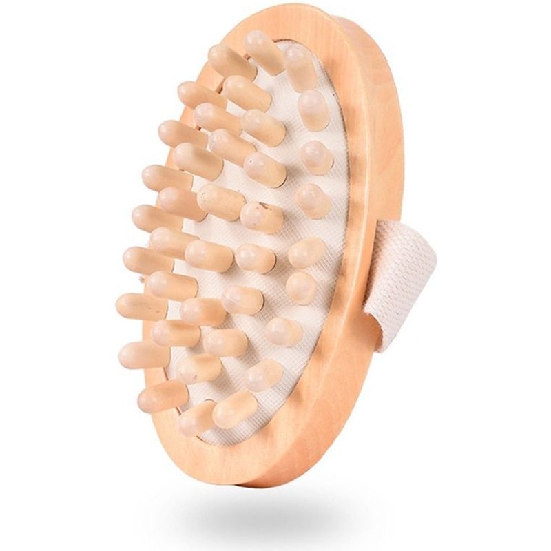 Masseur En Bois Pour Le Corps, Brosse Portative Pour La Réduction De La Cellulite, Soulage Les Muscles Tendus, Outil De Massage Du Cuir Chevelu En Bois Naturel, 1 Pièce