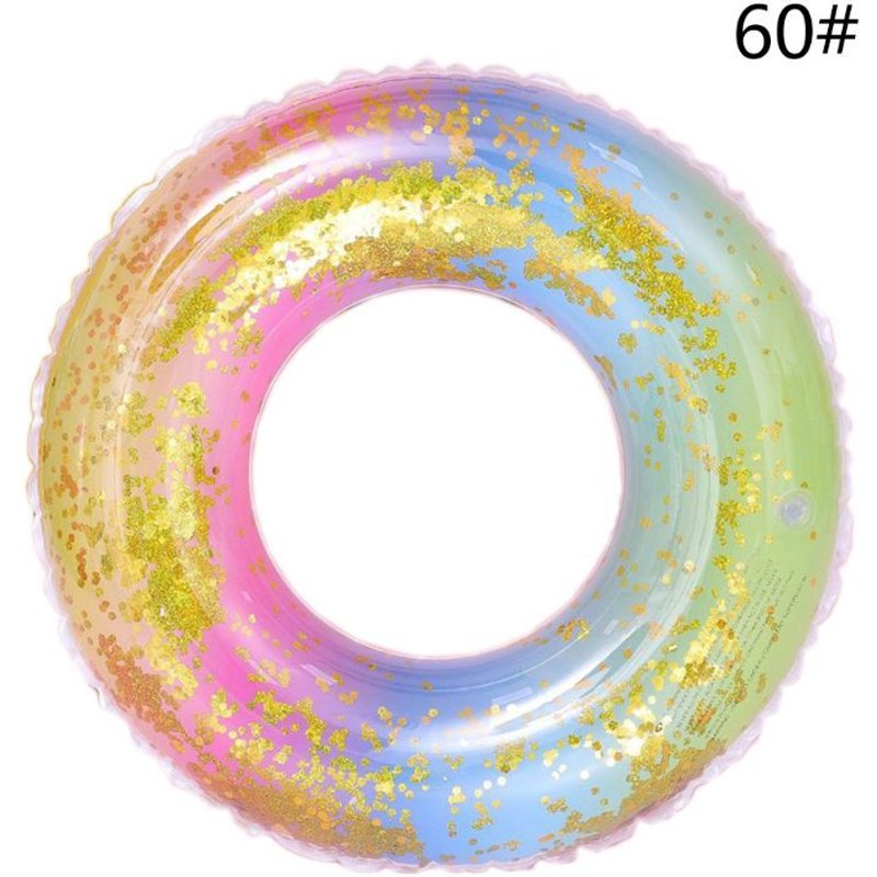 Anneau De Natation Gonflable À Paillettes, Dégradé Arc-En-Ciel, Flotteur De Piscine, Cercle D'eau