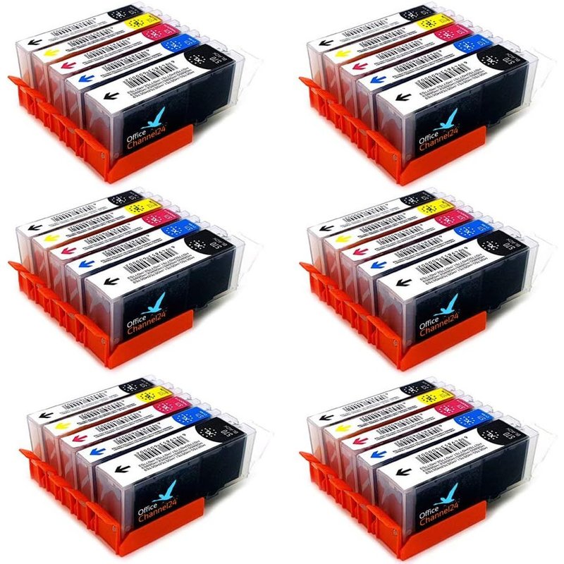 Lot de 30 cartouches d'encre remplaçant Canon PGI 570 XL CLI 571 XL pour Canon Pixma MG 5750 5751 6850 6851 TS5050 TS5051 TS5053 TS6050 TS8051 TS9050 Lot de 6 /PBK/C/M/Y)