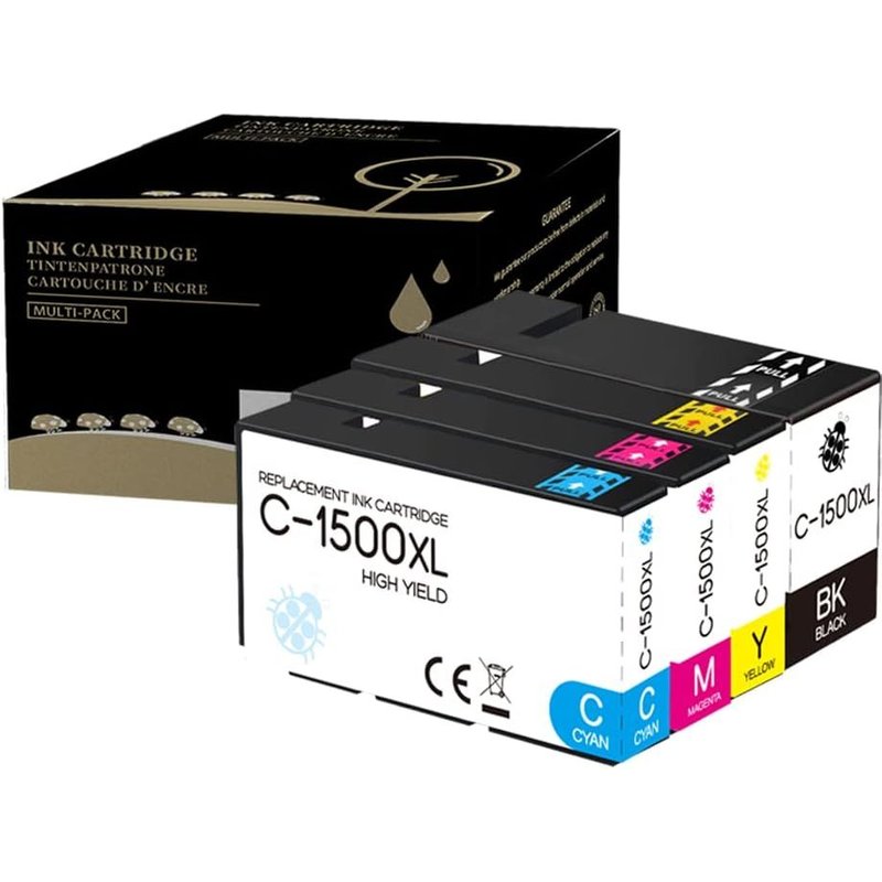 Lot de 4 cartouches d'encre compatibles avec Canon PGI-1500XL PGI1500 Canon 1500XL pour Canon Maxify MB2050 MB2150 MB2155 MB2350 MB2750 MB2755