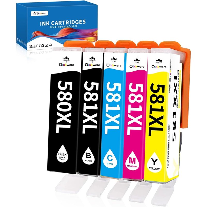 Cartouche 580 581 XXL Compatible pour Canon PGI-580 CLI-581 XXL Cartouche Encre pour Cartouche 580 581 Multipack Pixma TR7550 TS705 TS705a TS6350 TS6350a TS6351 TS6351a TS6250 TS6150 TS6151