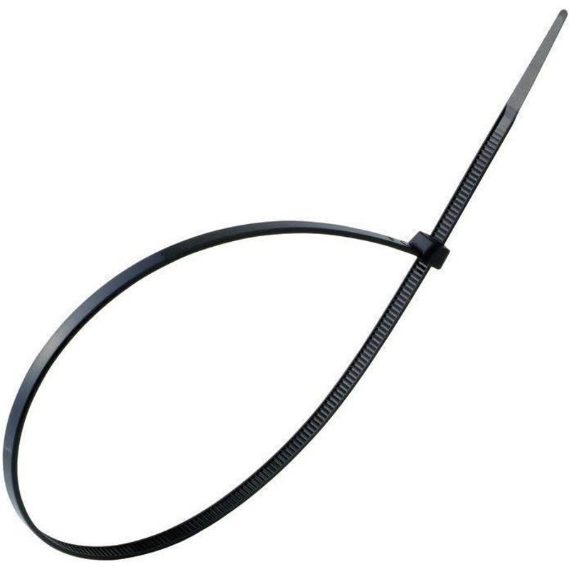 Collier 200x2.5mm noir par 100 sur carte