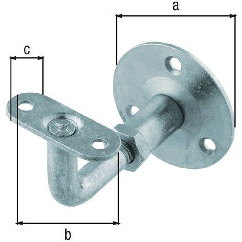 Support Rampe Reglable Diametre 60Mm Zinc
