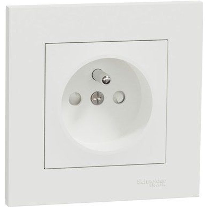 Prise avec terre Miluz, blanc