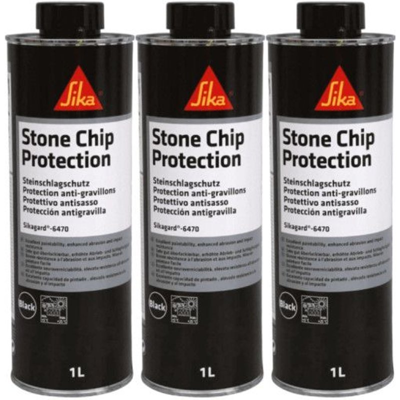 Lot de 3 revêtements anti-gravillons SIKA Sikagard 6470 - Noir - 1L