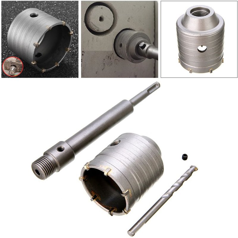 Scie cloche murale, tige de connexion de 65mm, foret de 200mm pour béton, noyau creux électrique, perçage de pierre de ciment, Tube de climatiseur