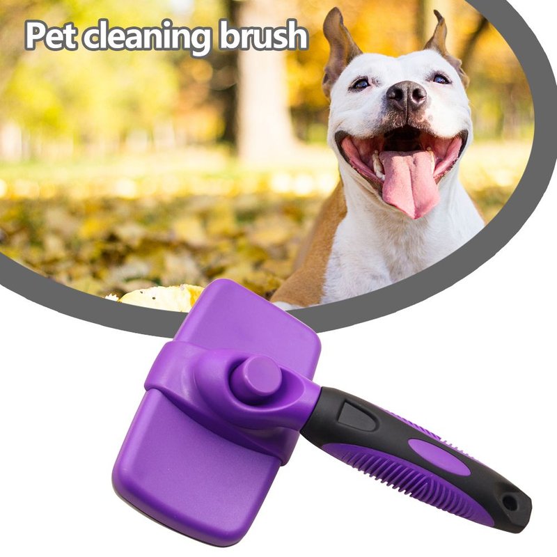 Brosse Autonettoyante Pour Animaux De Compagnie, Pour Éliminer Les Poils Des Chiens, Accessoire De Toilettage, Peigne À Aiguille, Une Touche, Tondeuse, Antidérapant