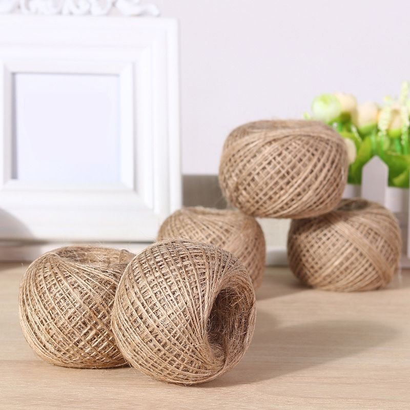 Corde de Jute de 100m de Long, ficelle en lin naturel, corde de bricolage rustique pour le jardinage, artisanat, emballage