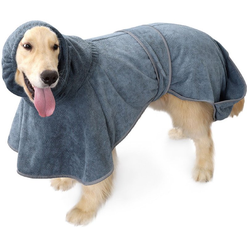 Peignoir De Bain Super Absorbant Pour Chien, Manteau À Séchage Rapide, Avec Poches À Main