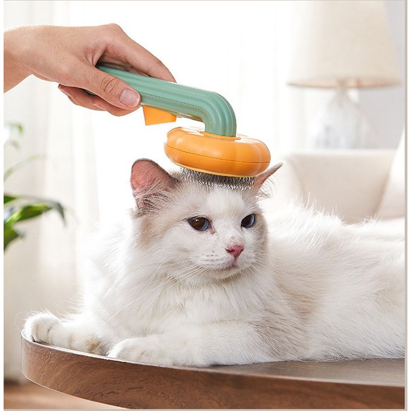 Brosse À Citrouille Pour Animaux De Compagnie, Peigne Autonettoyant Pour Chien Et Chat, Outil De Toilettage, Enlève En Douceur Les Poils Emmêlés Et Amples Du Sous-Poil