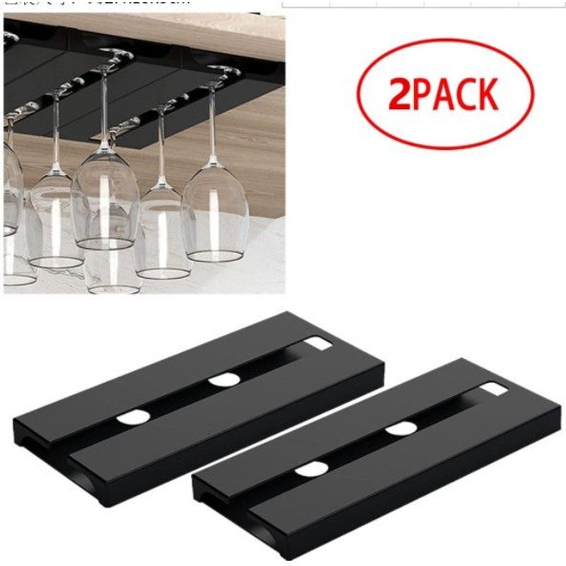 Porte-verres à vin en plastique, 2 pièces, sous-meuble, support pour verres à pied, cintre pour verres à vin