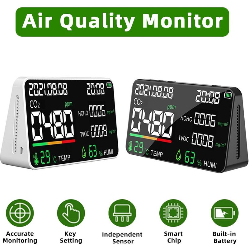 Détecteur de CO2 et de dioxyde de carbone, détecteur de qualité de l'air, Production agricole, serre, HCHO TVOC, moniteur de qualité de l'air