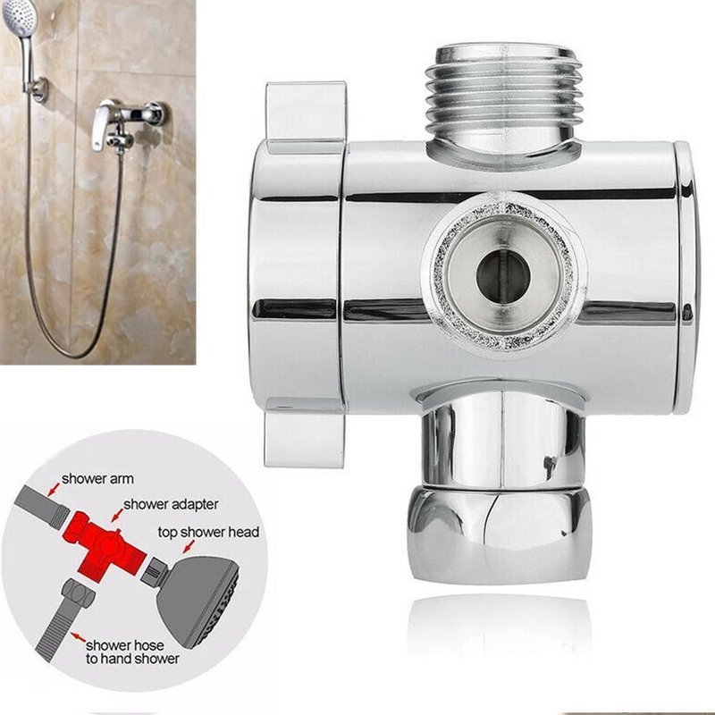 Valve de commutateur de dérivation de pomme de douche avec adaptateur en T à 3 voies G1/2 "", robinet de Bidet de salle de bain pour accessoire d'adaptateur de toilette V H7Q7